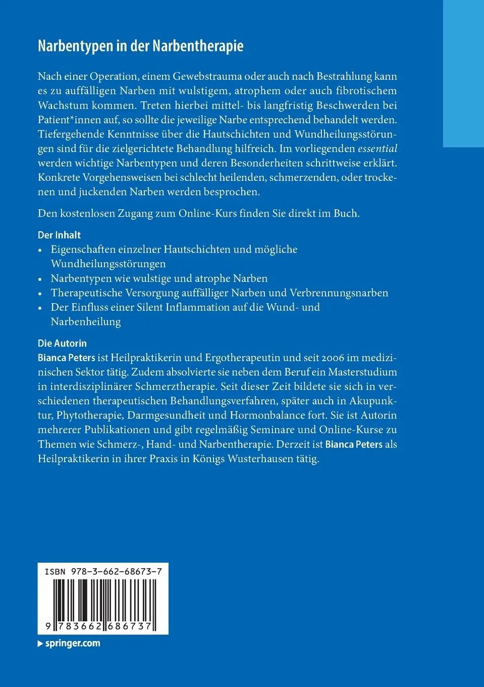Rückseite: 9783662686737 | Narbentypen in der Narbentherapie | Bianca Peters | Bundle | Deutsch