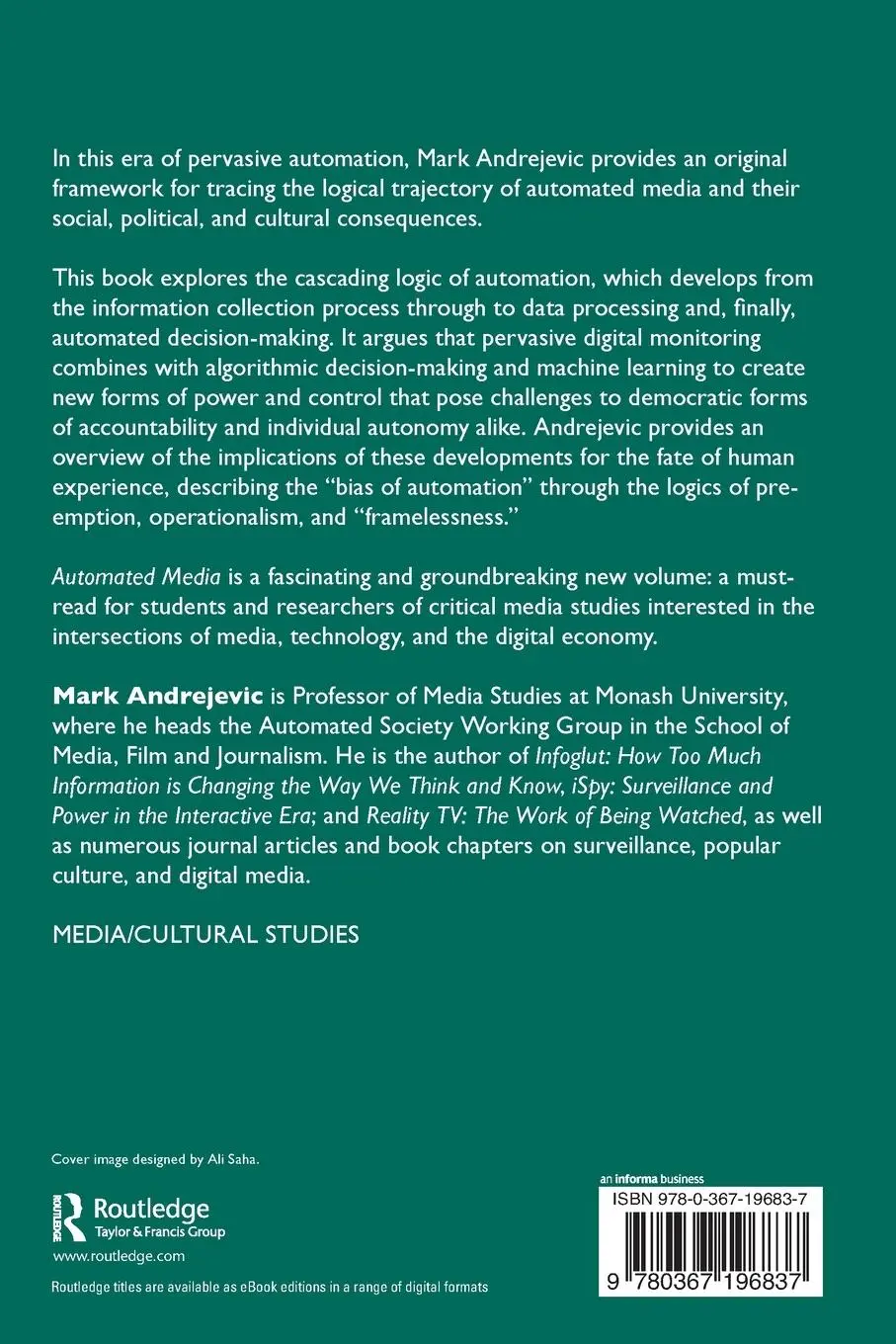 Rückseite: 9780367196837 | Automated Media | Mark Andrejevic | Taschenbuch | Englisch | 2019