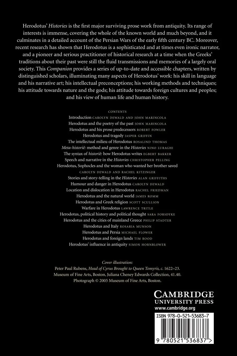 Rückseite: 9780521536837 | The Cambridge Companion to Herodotus | John Marincola | Taschenbuch
