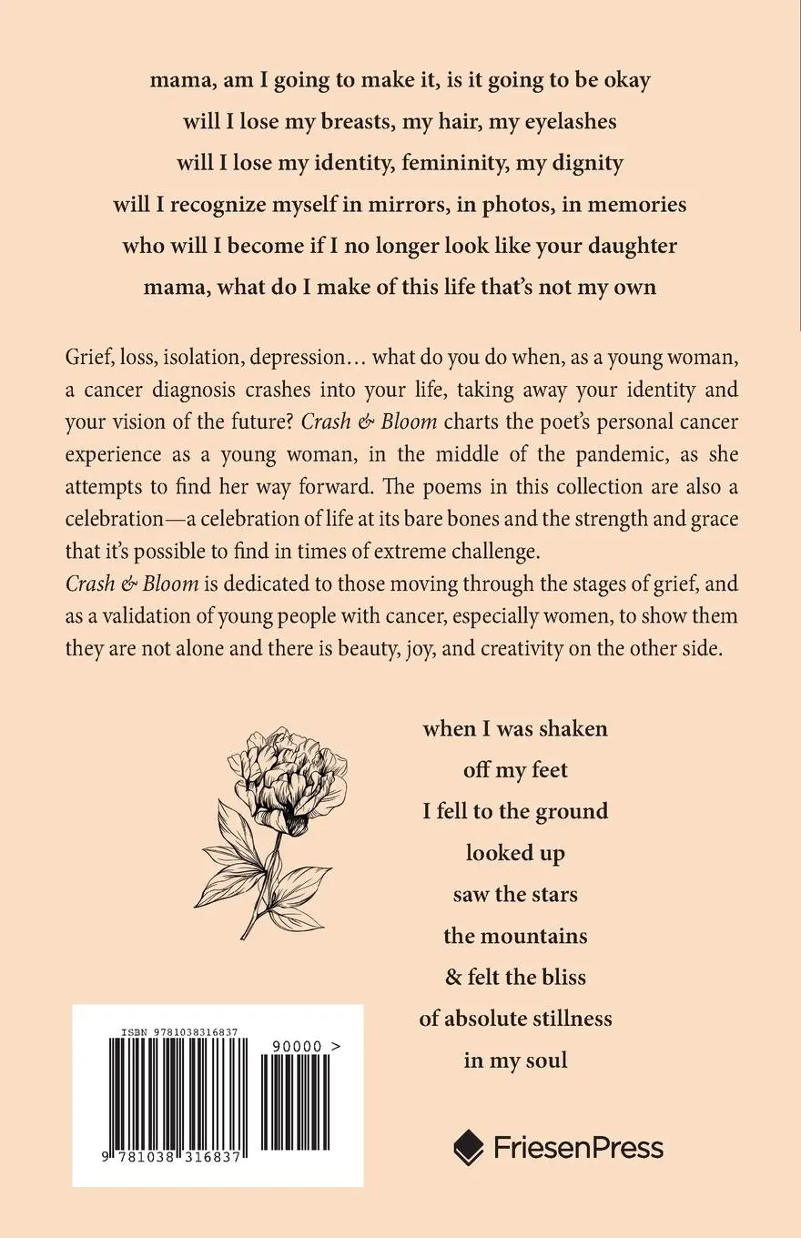 Rückseite: 9781038316837 | crash &amp; bloom | A poetry collection of grief &amp; gratitude | Machnik