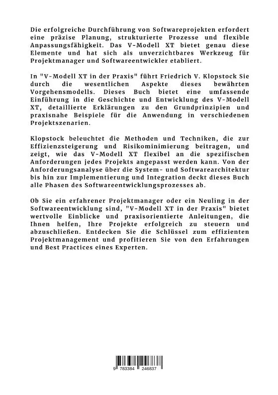 Rückseite: 9783384246837 | V-Modell XT in der Praxis | Guide für effizientes Projektmanagement