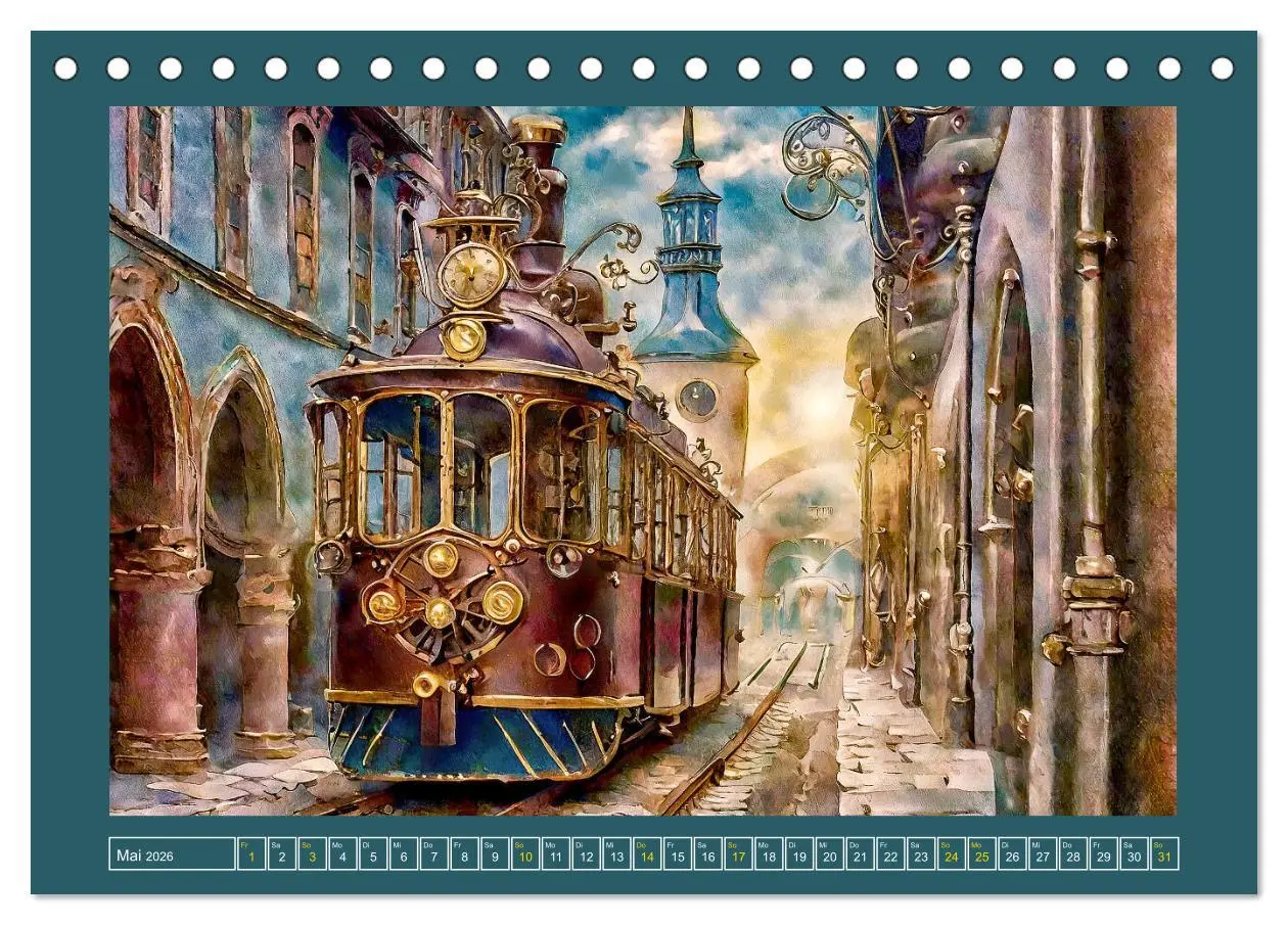 Bild: 9783457366837 | Mit Steampunk unterwegs (Tischkalender 2026 DIN A5 quer), CALVENDO...