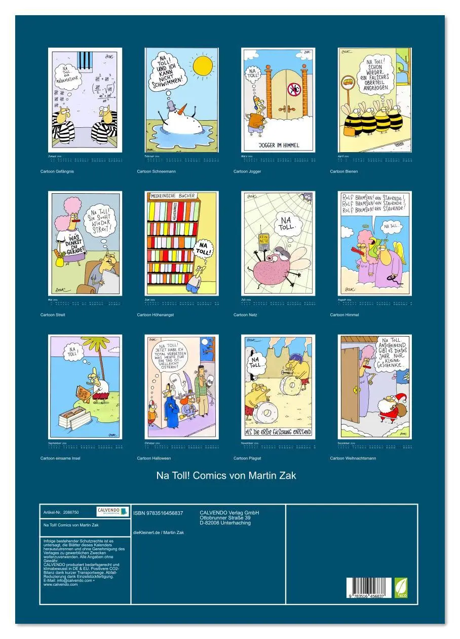 Bild: 9783516456837 | Na Toll! Comics von Martin Zak (Wandkalender 2026 DIN A2 hoch),...