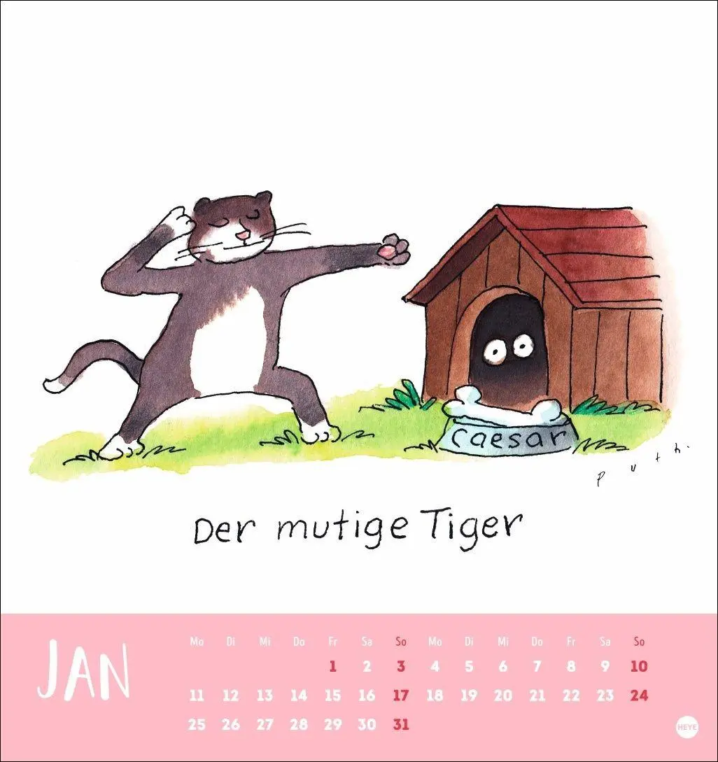 Bild: 9783756416837 | Puth Yoga für die Katz Postkartenkalender 2027 | Klaus Puth | Kalender