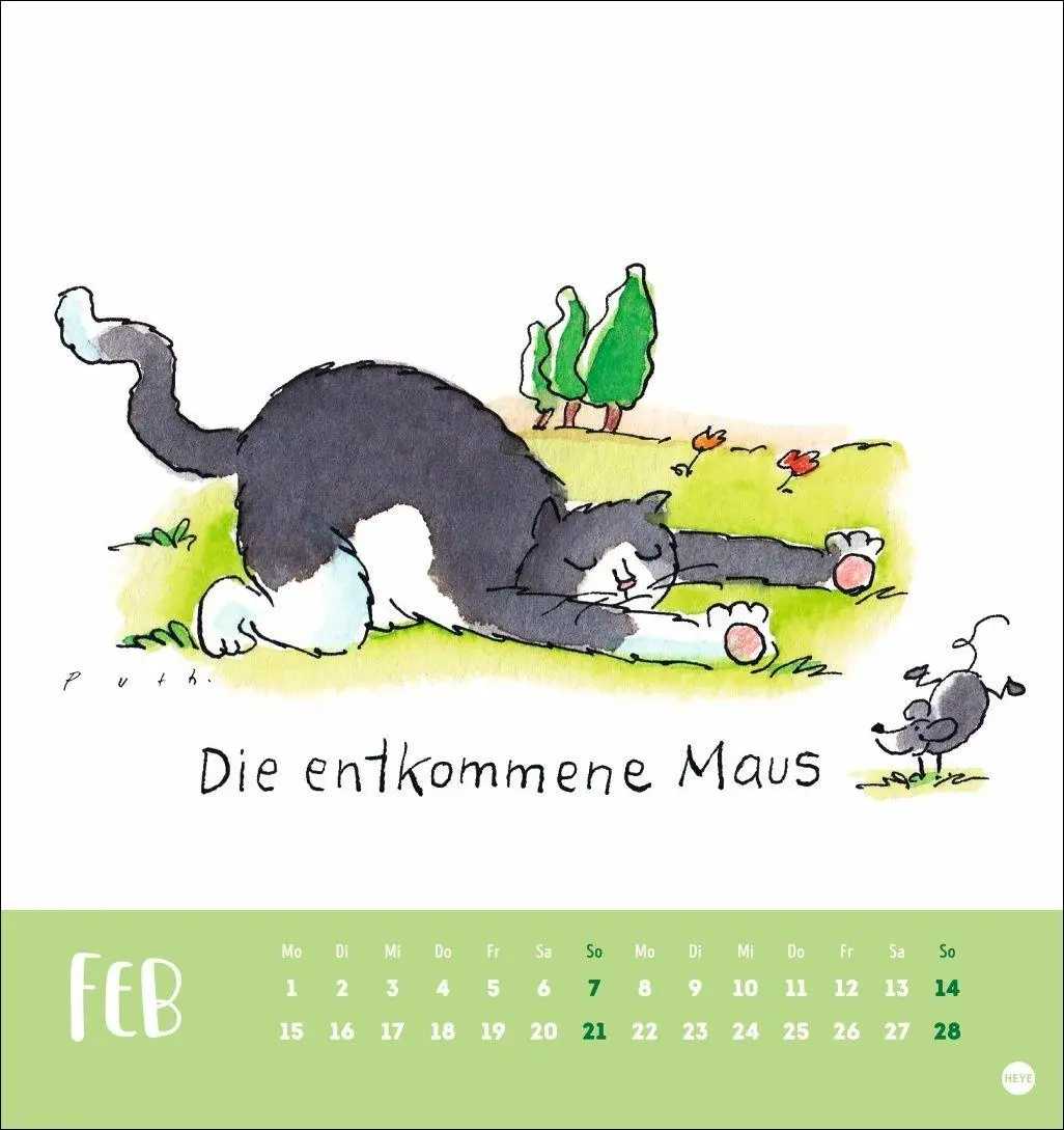 Bild: 9783756416837 | Puth Yoga für die Katz Postkartenkalender 2027 | Klaus Puth | Kalender