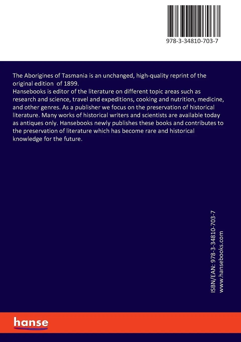 Rückseite: 9783348107037 | The Aborigines of Tasmania | H. Ling Roth | Taschenbuch | Paperback