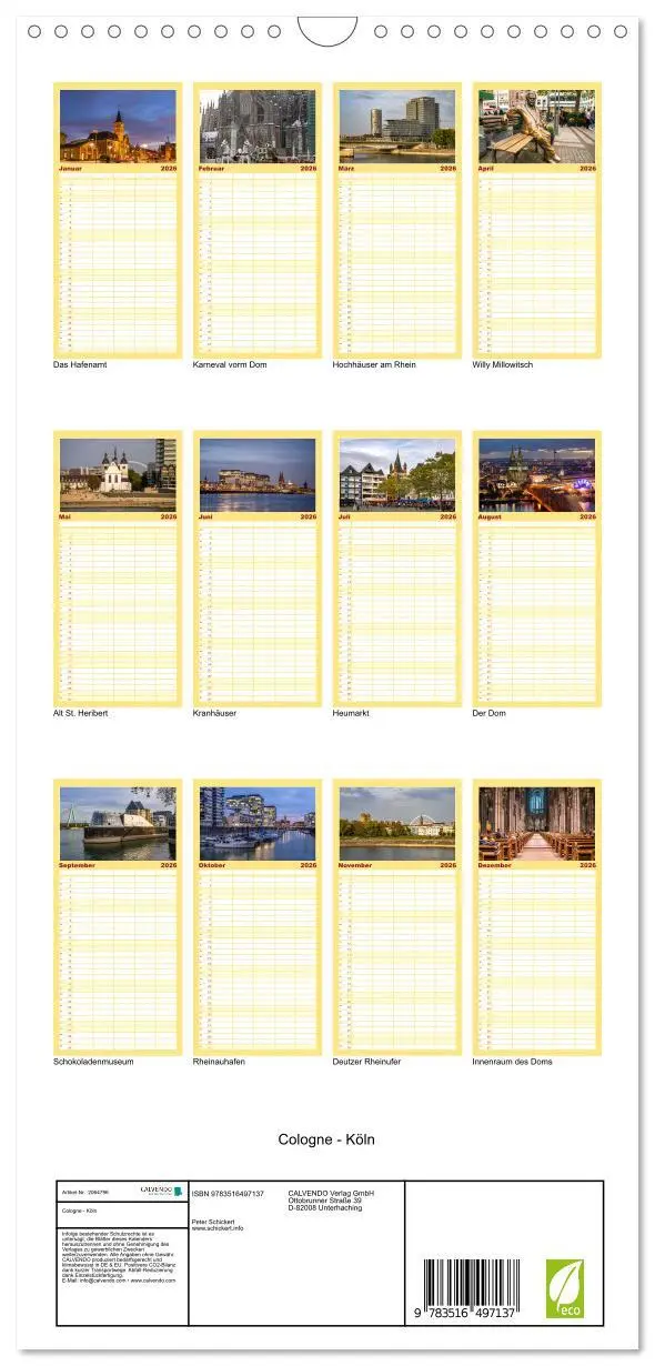 Bild: 9783516497137 | Familienplaner 2026 - Cologne - Köln mit 5 Spalten (Wandkalender,...
