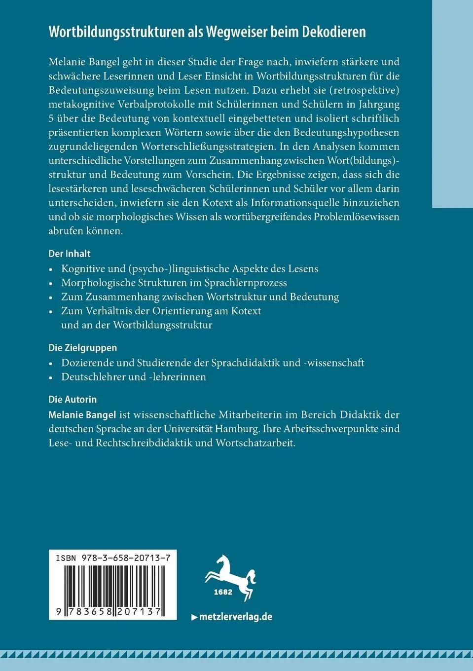 Rückseite: 9783658207137 | Wortbildungsstrukturen als Wegweiser beim Dekodieren | Melanie Bangel