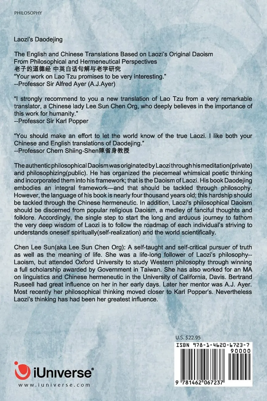 Rückseite: 9781462067237 | Laozi's Daodejing--From Philosophical and Hermeneutical Perspectives