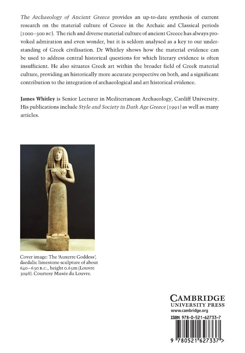 Rückseite: 9780521627337 | The Archaeology of Ancient Greece | James Whitley | Taschenbuch | 2015