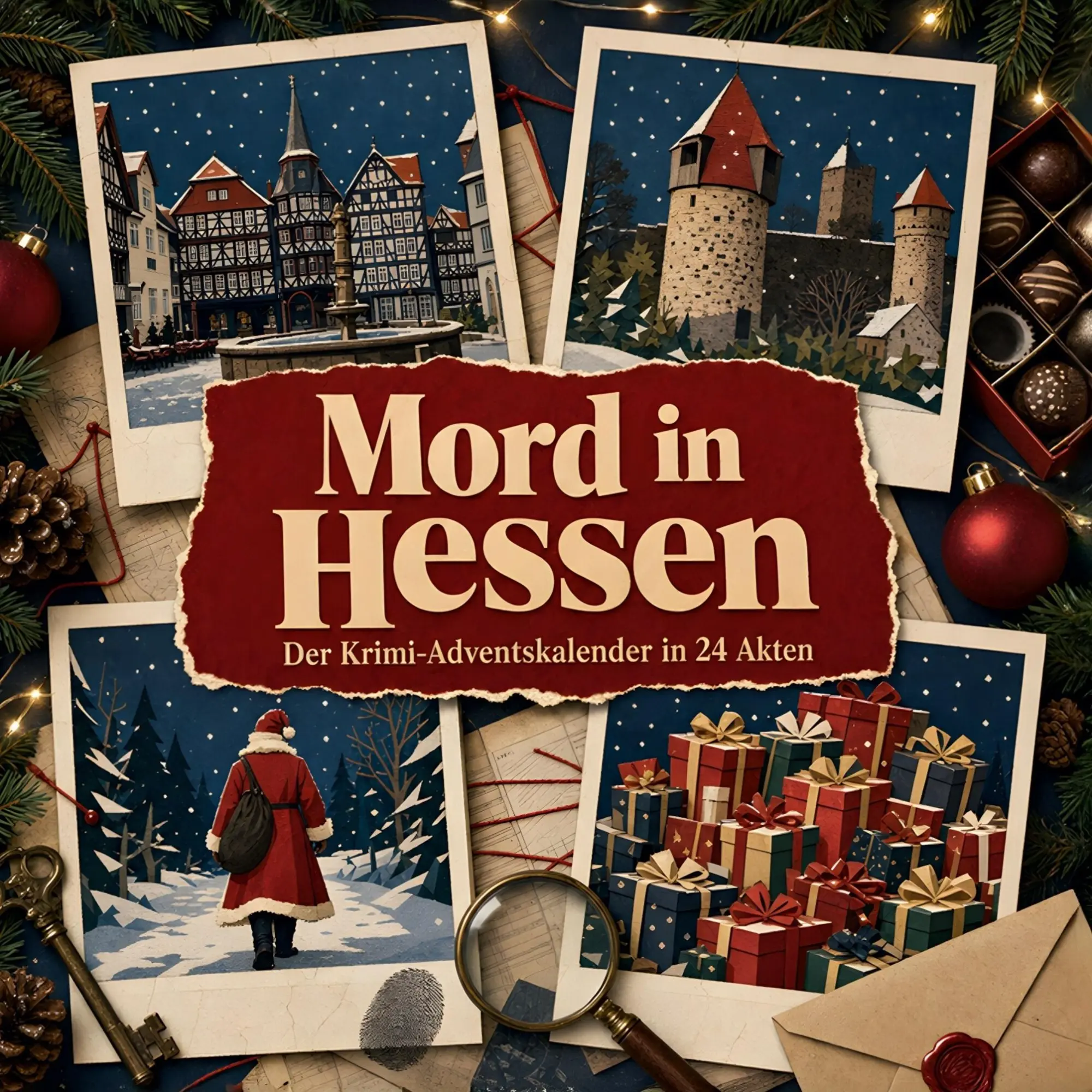 Cover: 9783696117337 | Mord in Hessen | Der Krimi-Adventskalender in 24 Akten | Sarah Schmidt