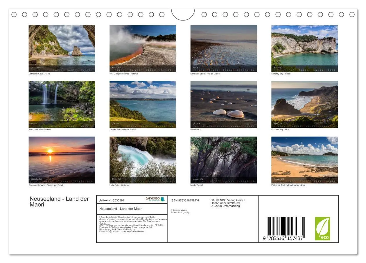 Bild: 9783516157437 | Neuseeland - Land der Maori (Wandkalender 2026 DIN A4 quer),...