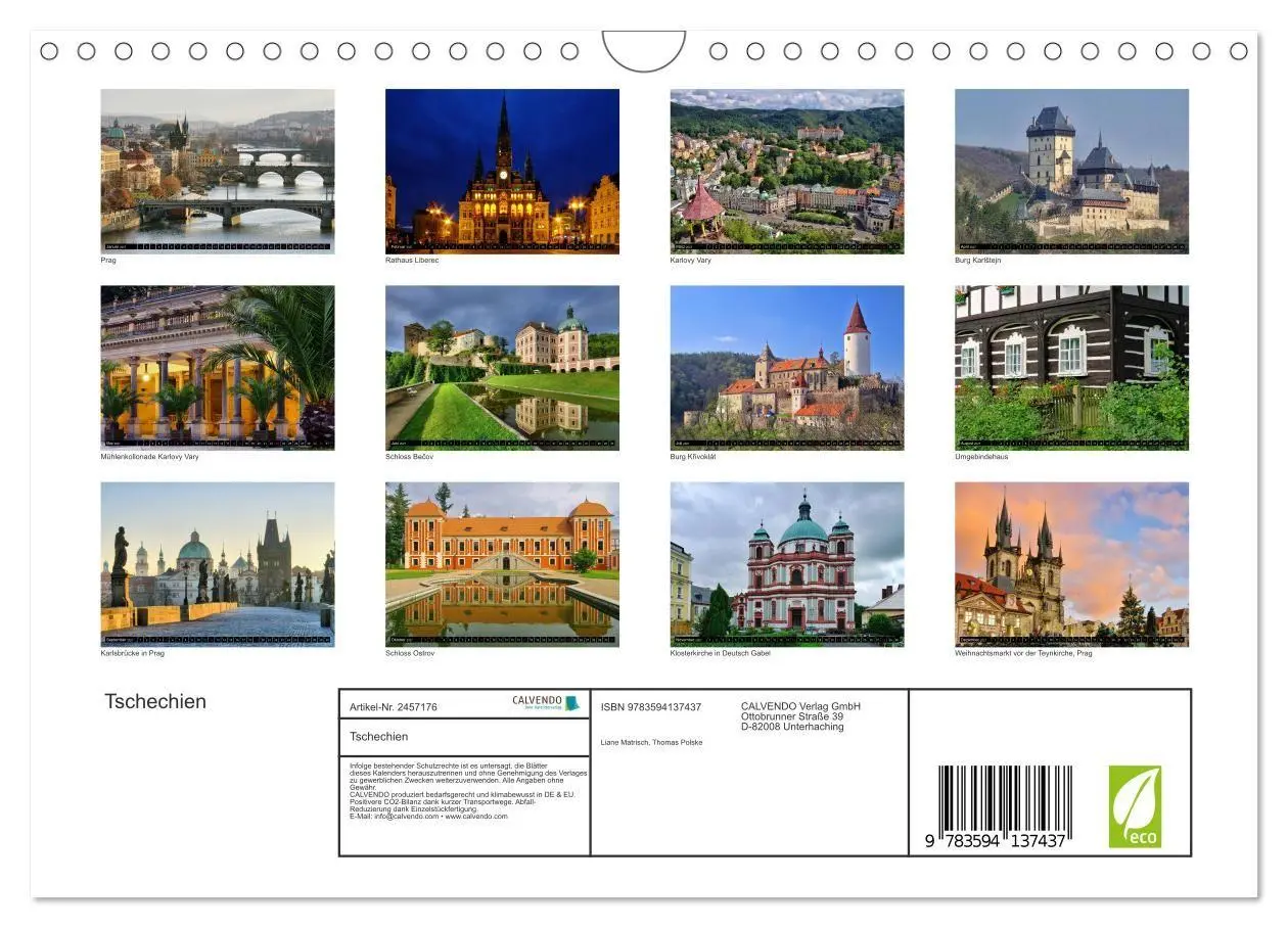 Bild: 9783594137437 | Tschechien (Wandkalender 2027 DIN A4 quer), CALVENDO Monatskalender