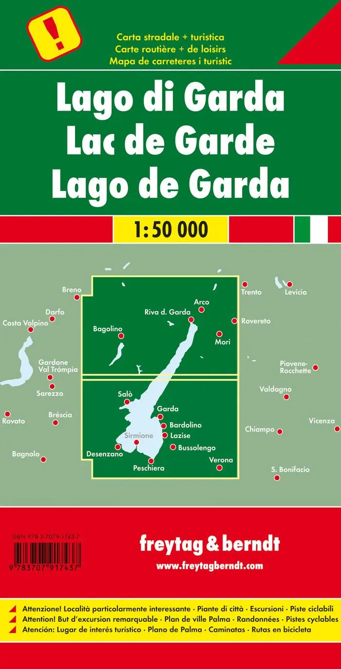 Rückseite: 9783707917437 | Gardasee, Autokarte 1:50.000 | freytag &amp; berndt | (Land-)Karte | 2018