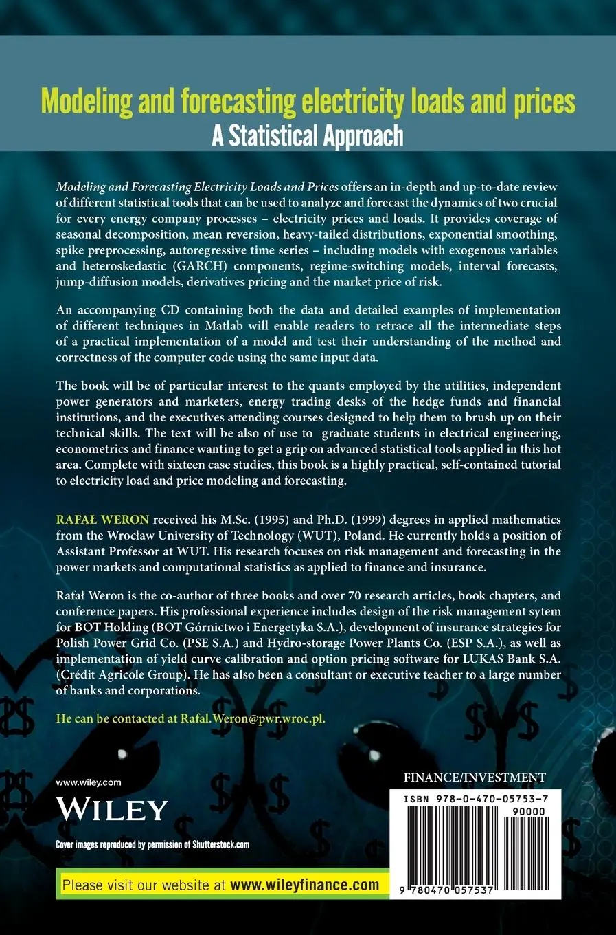 Rückseite: 9780470057537 | Modeling and Forecasting Electricity Loads and Prices | Rafal Weron