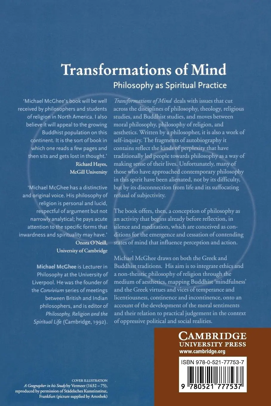 Rückseite: 9780521777537 | Transformations of Mind | Philosophy as Spiritual Practice | Mcghee