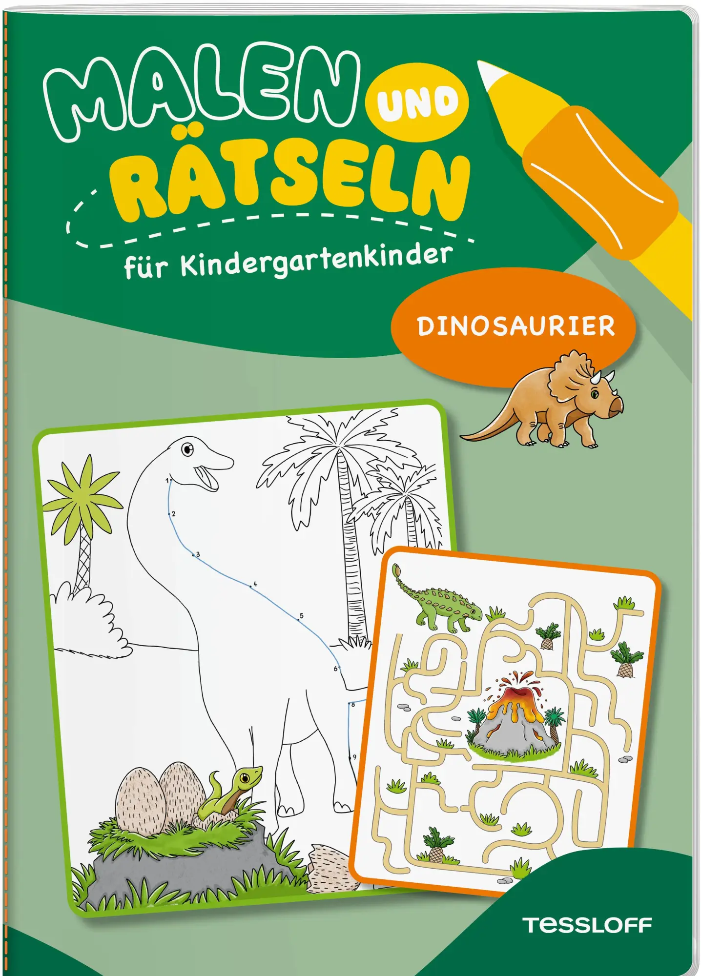 Cover: 9783788647537 | Malen und Rätseln für Kindergartenkinder. Dinosaurier | Schwendemann