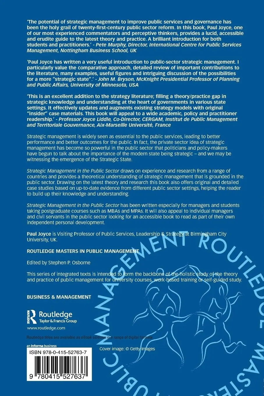 Rückseite: 9780415527637 | Strategic Management in the Public Sector | Paul Joyce | Taschenbuch