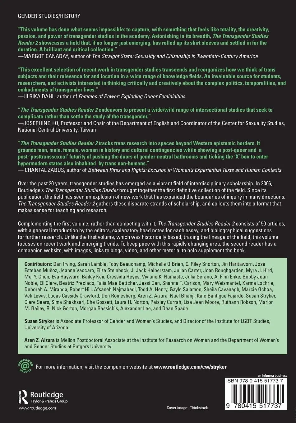 Rückseite: 9780415517737 | The Transgender Studies Reader 2 | Susan Stryker (u. a.) | Taschenbuch