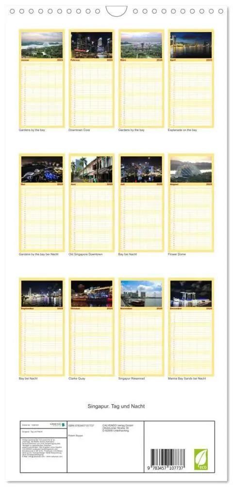 Bild: 9783457107737 | Familienplaner 2025 - Singapur. Tag und Nacht mit 5 Spalten...