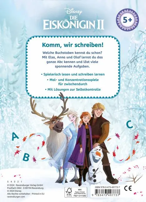 Bild: 9783473497737 | Disney Die Eiskönigin 2 - Mein Vorschulblock: Lesen und Schreiben