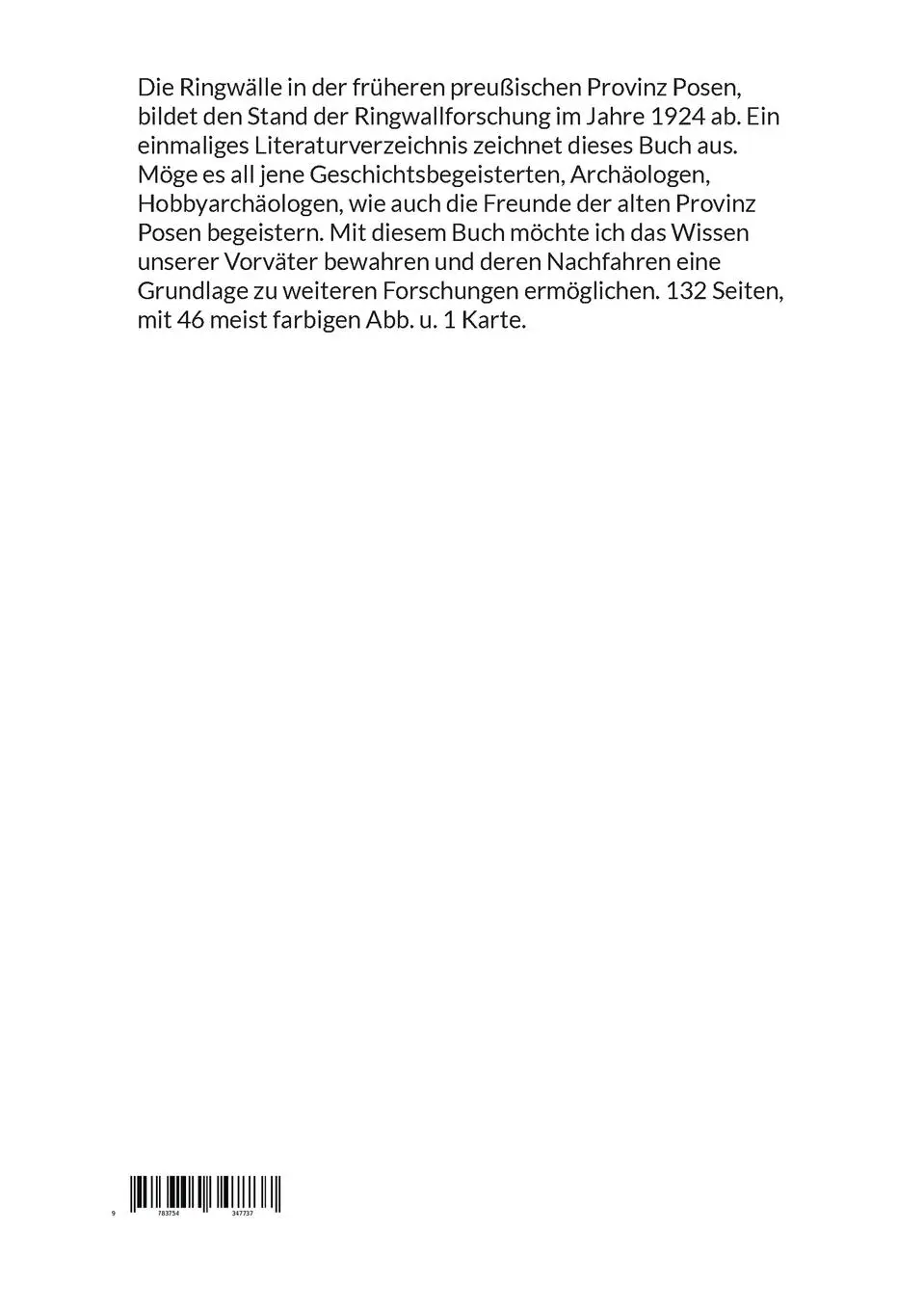Rückseite: 9783754347737 | Die Ringwälle | in der früheren preußischen Provinz Posen | Buch