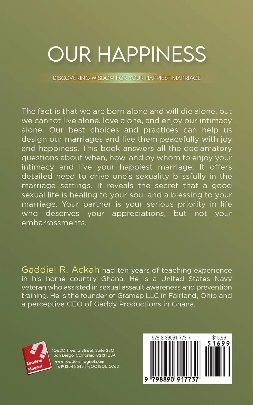 Rückseite: 9798890917737 | Our Happiness | Discovering Wisdom For Your Happiest Marriage | Ackah