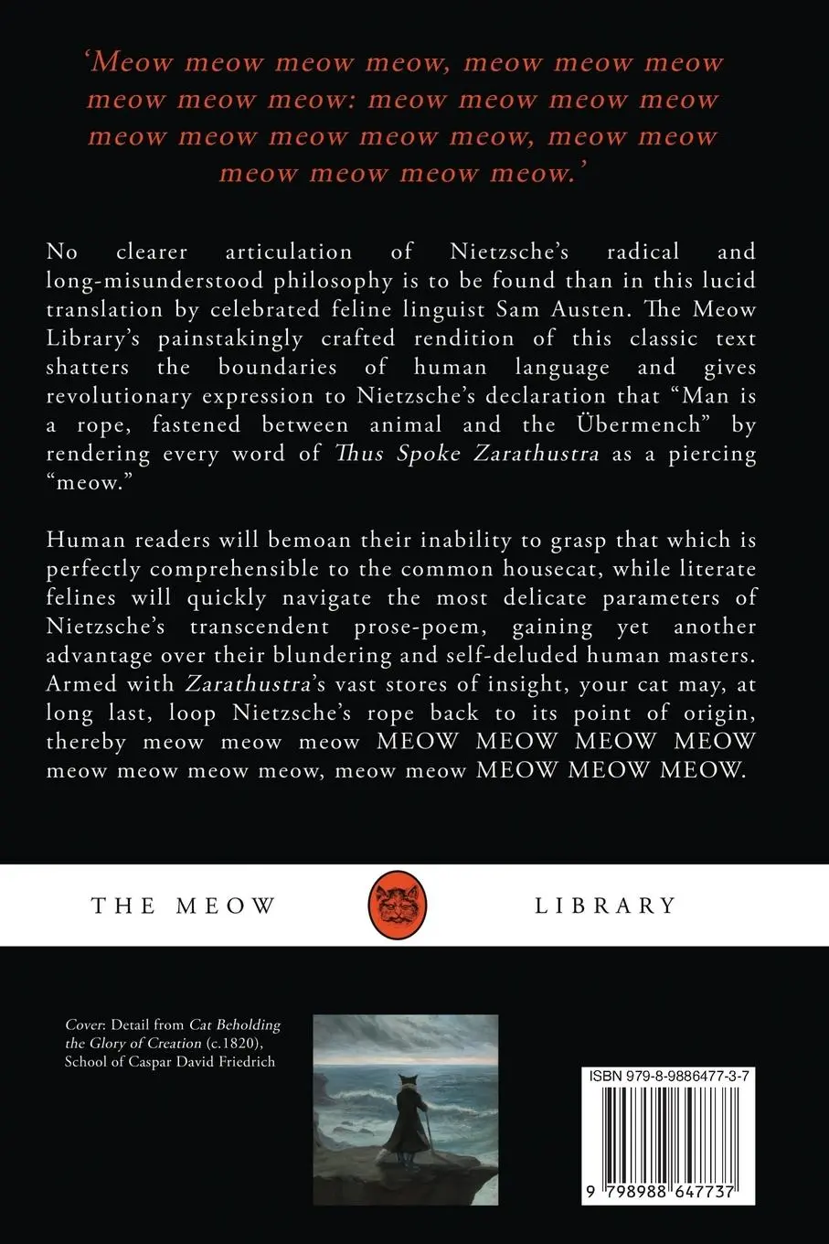 Rückseite: 9798988647737 | Thus Spoke Zarathustra (For Your Cat) | Sam Austen | Taschenbuch