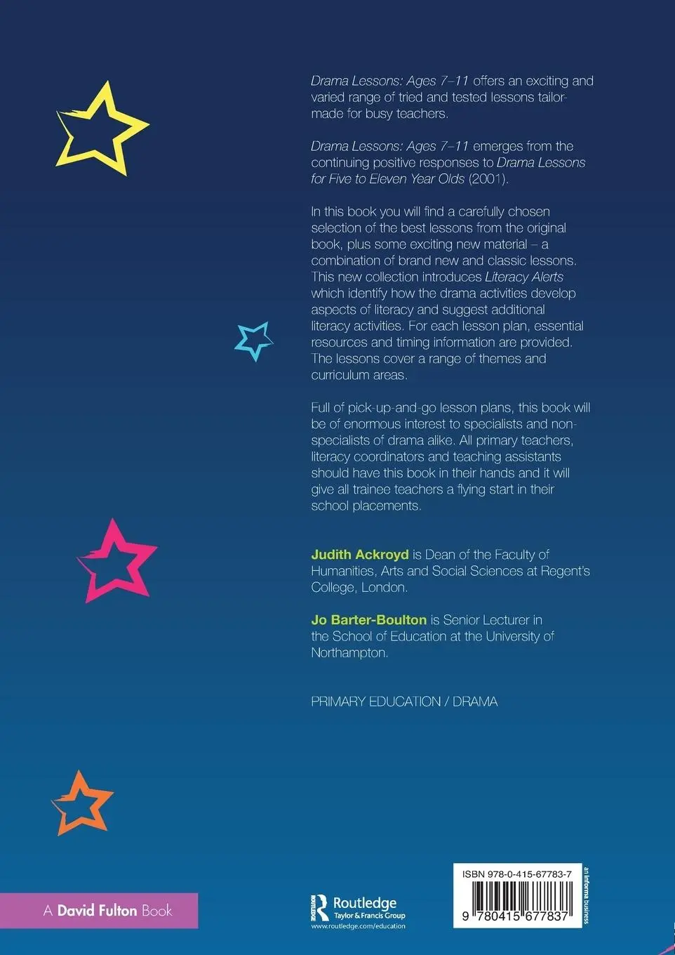 Rückseite: 9780415677837 | Drama Lessons | Ages 7-11 | Judith Ackroyd (u. a.) | Taschenbuch