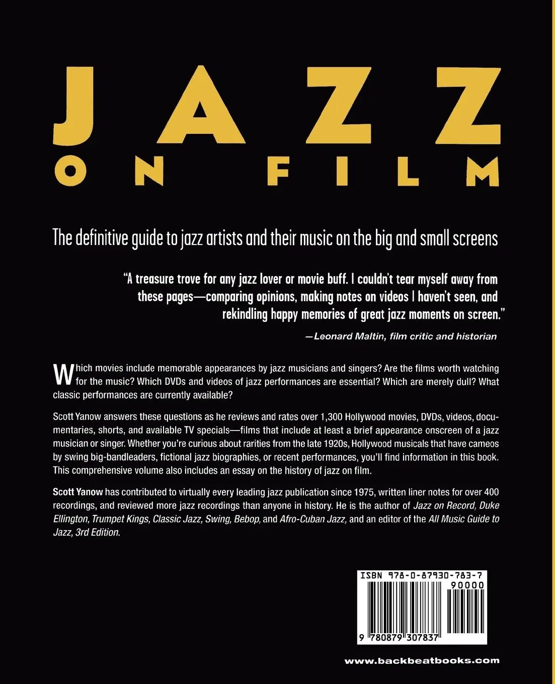 Rückseite: 9780879307837 | Jazz on Film | The Complete Story of the Musicians &amp; Music Onscreen