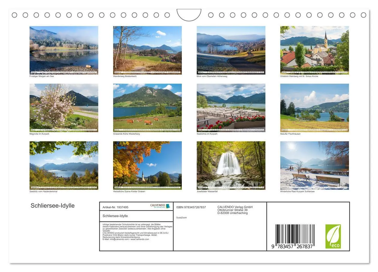 Bild: 9783457267837 | Schliersee-Idylle (Wandkalender 2026 DIN A4 quer), CALVENDO...