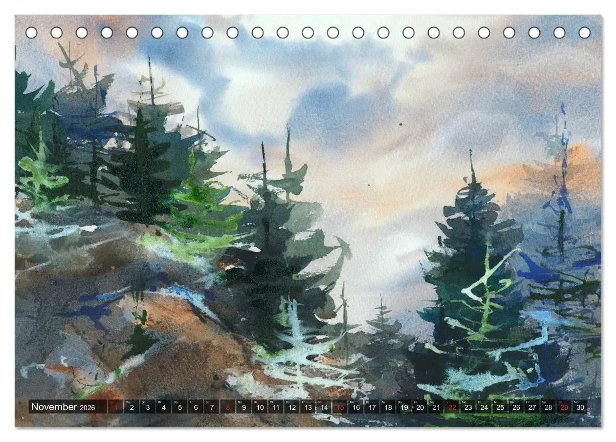 Bild: 9783457957837 | Landschaft in Aquarell (Tischkalender 2026 DIN A5 quer), CALVENDO...