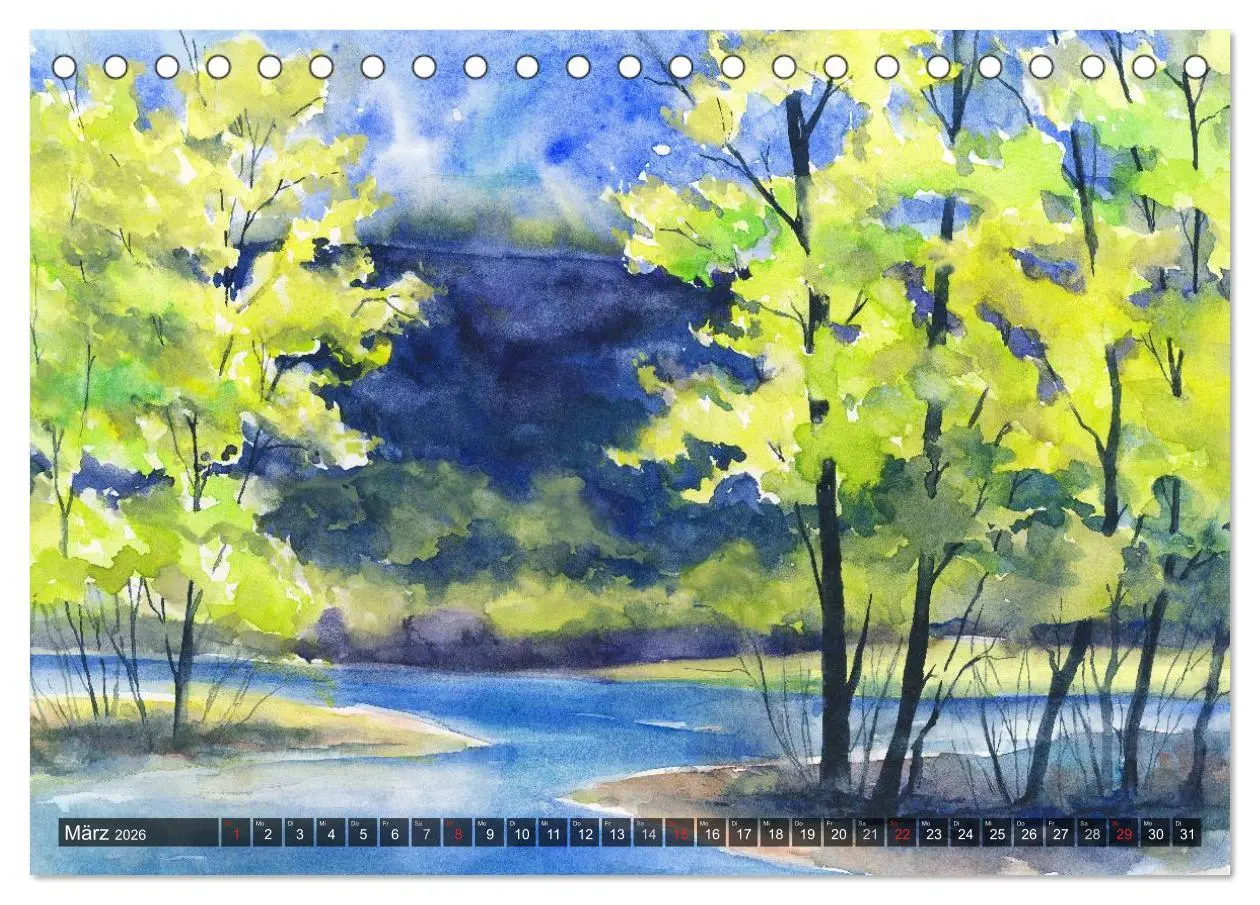 Bild: 9783457957837 | Landschaft in Aquarell (Tischkalender 2026 DIN A5 quer), CALVENDO...
