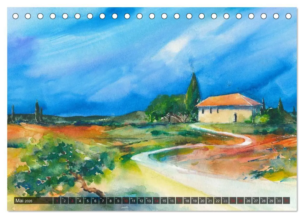 Bild: 9783457957837 | Landschaft in Aquarell (Tischkalender 2026 DIN A5 quer), CALVENDO...