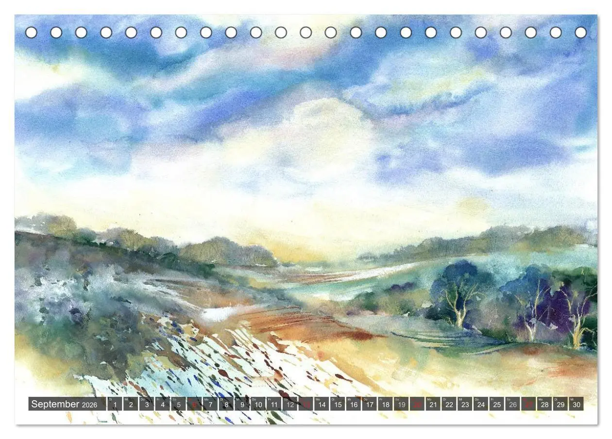 Bild: 9783457957837 | Landschaft in Aquarell (Tischkalender 2026 DIN A5 quer), CALVENDO...