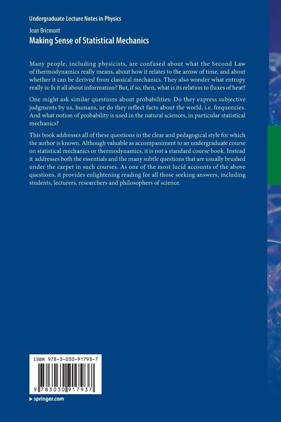 Rückseite: 9783030917937 | Making Sense of Statistical Mechanics | Jean Bricmont | Taschenbuch