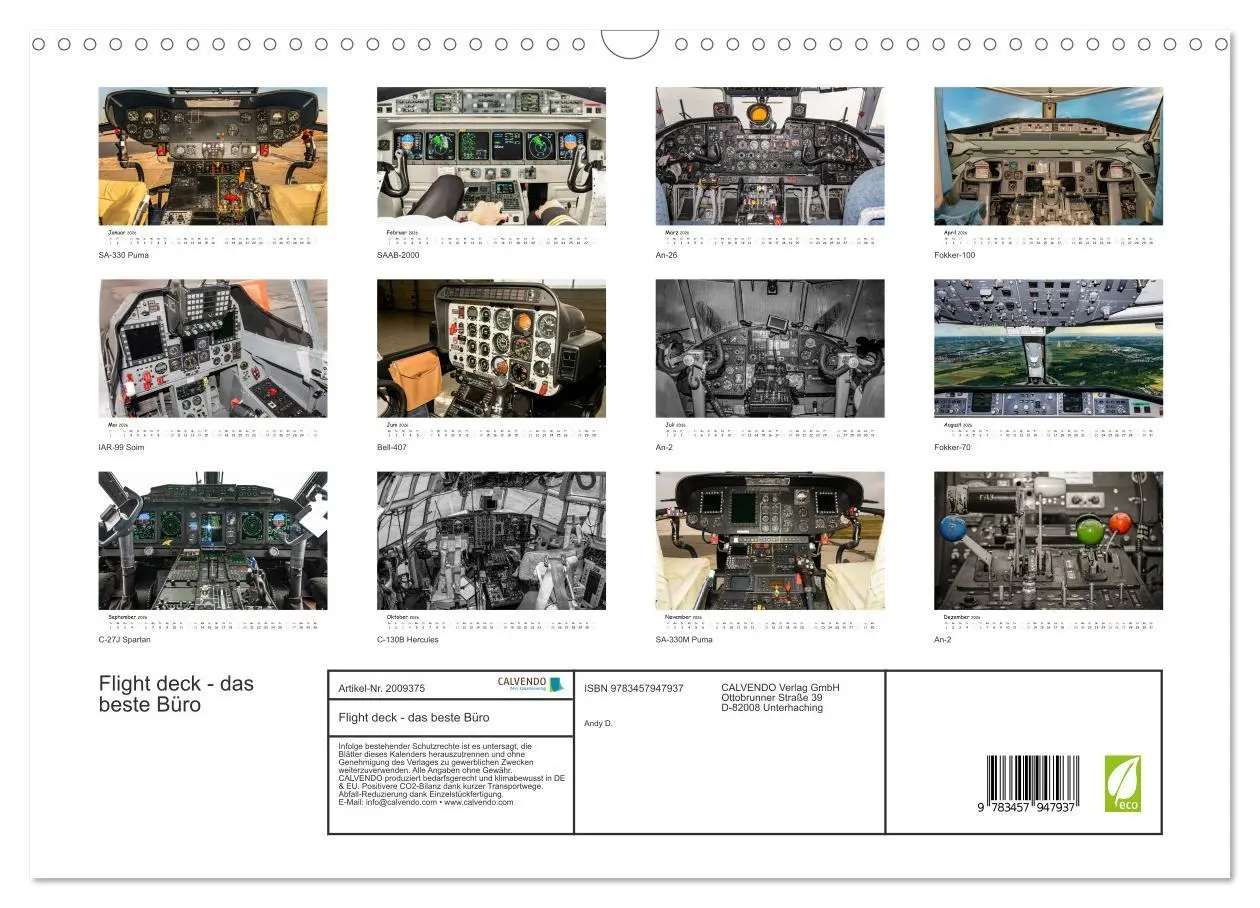 Bild: 9783457947937 | Flight deck - das beste Büro (Wandkalender 2026 DIN A3 quer),...
