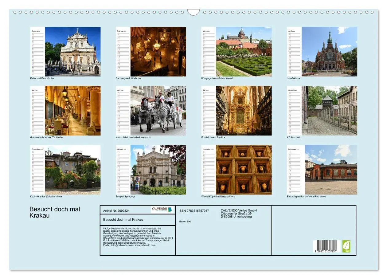 Bild: 9783516657937 | Besucht doch mal Krakau (Wandkalender 2026 DIN A2 quer), CALVENDO...