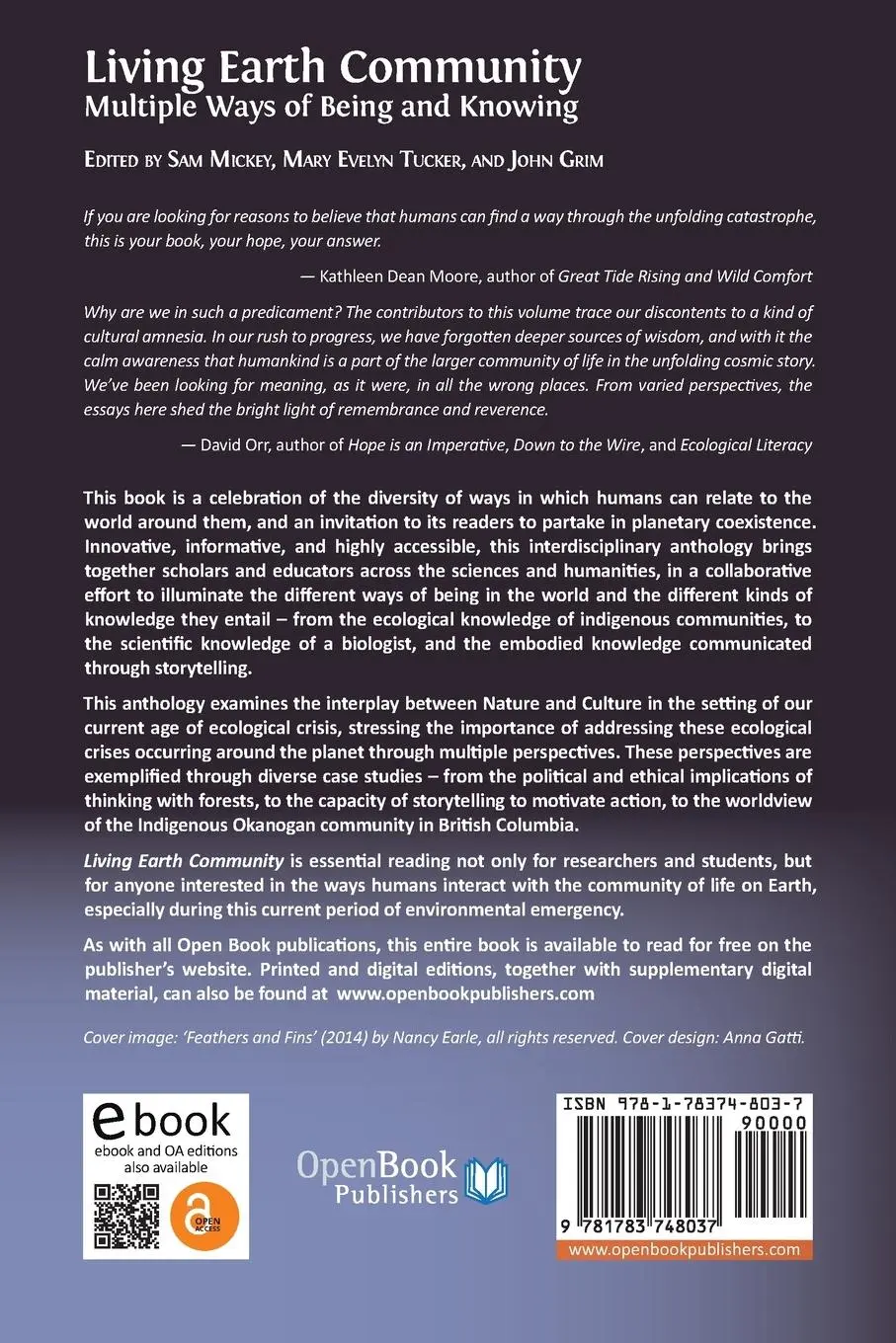 Rückseite: 9781783748037 | Living Earth Community | Multiple Ways of Being and Knowing | Buch
