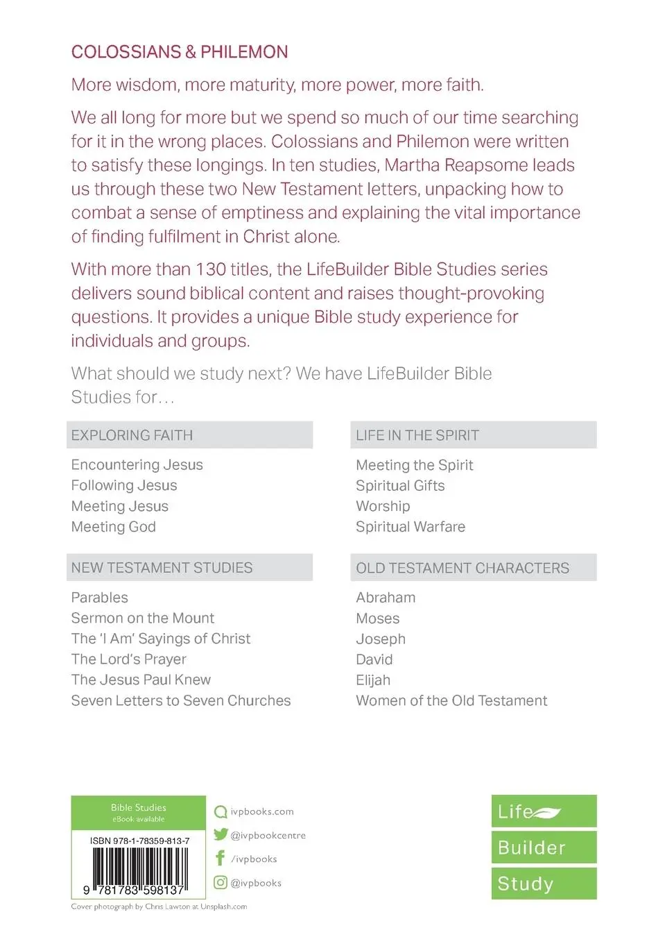 Rückseite: 9781783598137 | Colossians &amp; Philemon (Lifebuilder Study Guides) | Martha Reapsome