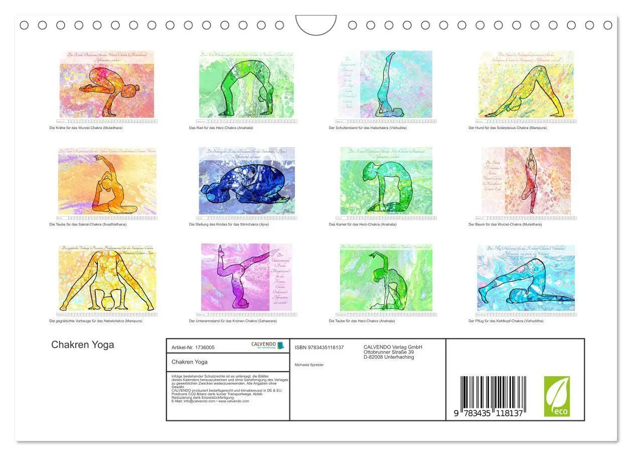 Bild: 9783435118137 | Chakren Yoga (Wandkalender 2025 DIN A4 quer), CALVENDO Monatskalender