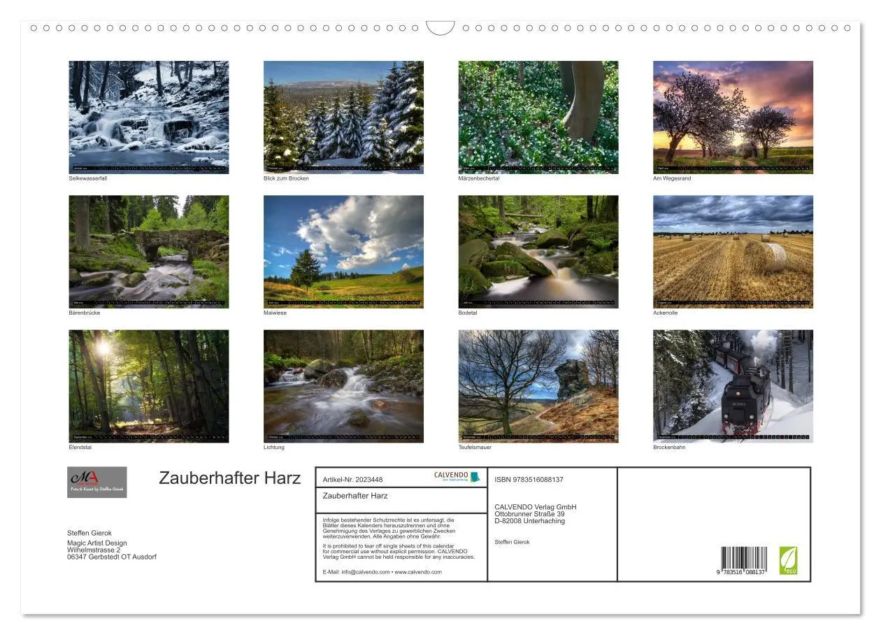 Bild: 9783516088137 | Zauberhafter Harz (Wandkalender 2026 DIN A2 quer), CALVENDO...