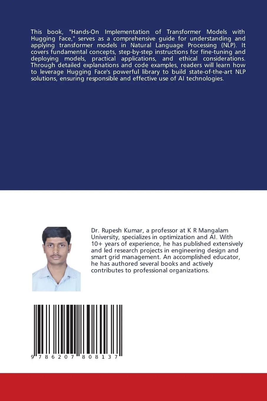 Rückseite: 9786207808137 | Hands-On Implementation of Transformer LLM Models with Hugging Face