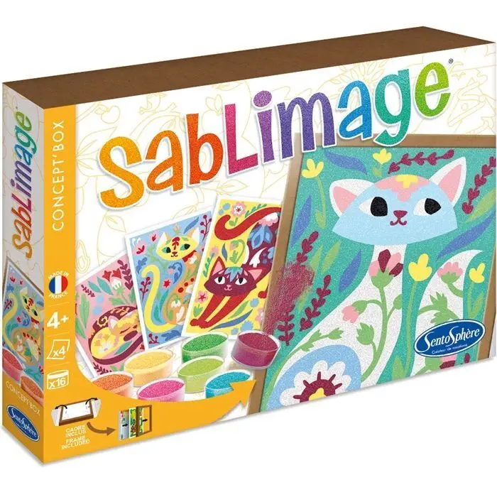 Cover: 3373910088237 | SENTOSPHÈRE - Sandbilder Katzen &amp; Blumen | Kit (Bastelset) | Deutsch