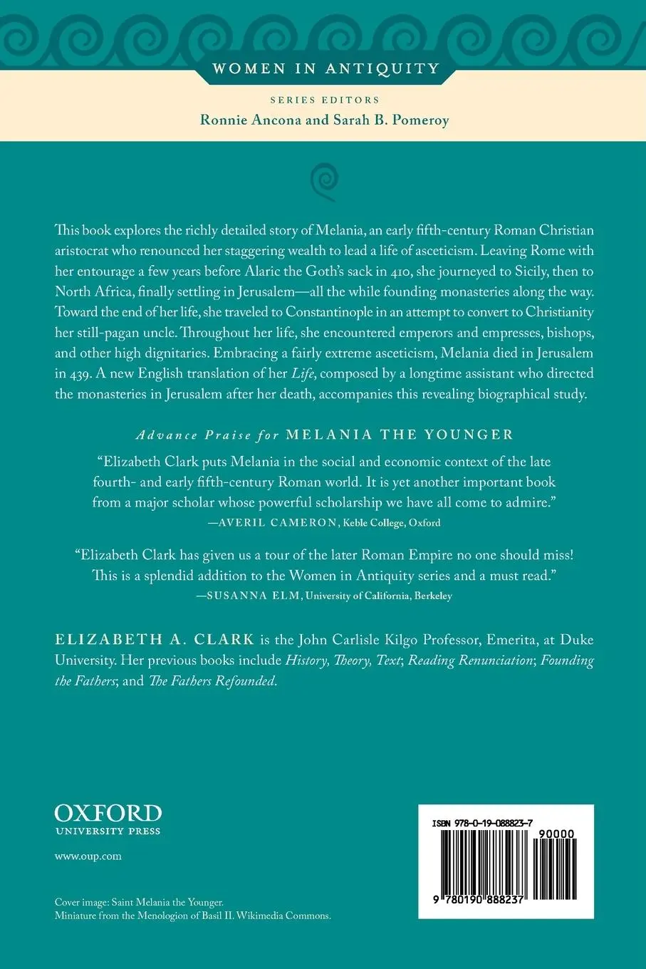 Rückseite: 9780190888237 | Melania the Younger | From Rome to Jerusalem | Elizabeth A. Clark