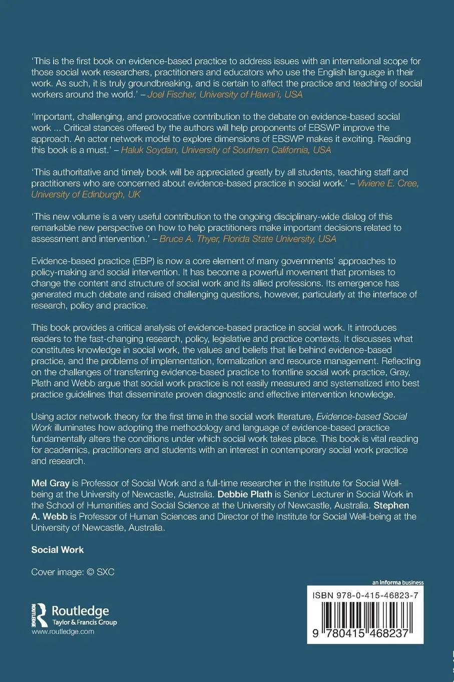 Rückseite: 9780415468237 | Evidence-based Social Work | A Critical Stance | Mel Gray (u. a.)