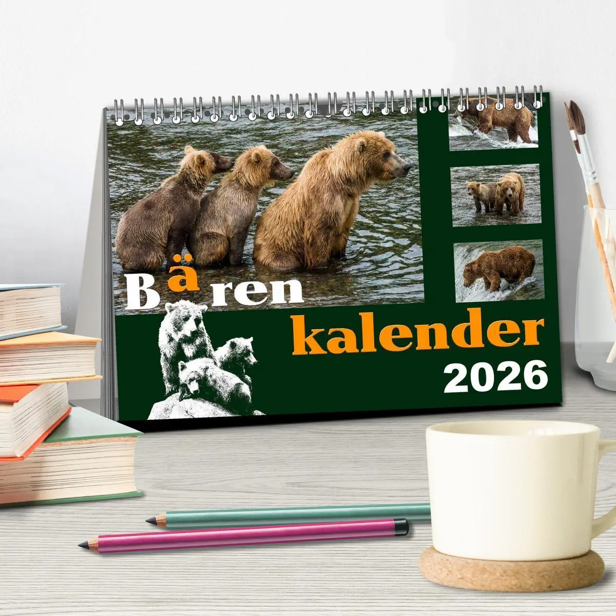 Bild: 9783516218237 | Bärenkalender (Tischkalender 2026 DIN A5 quer), CALVENDO...