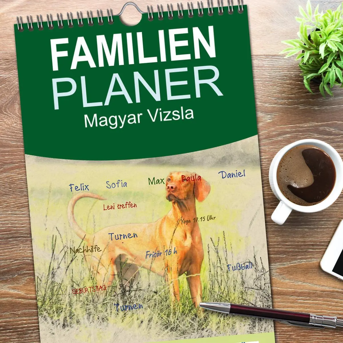 Bild: 9783516518337 | Familienplaner 2026 - Magyar Vizsla 2026 mit 5 Spalten...