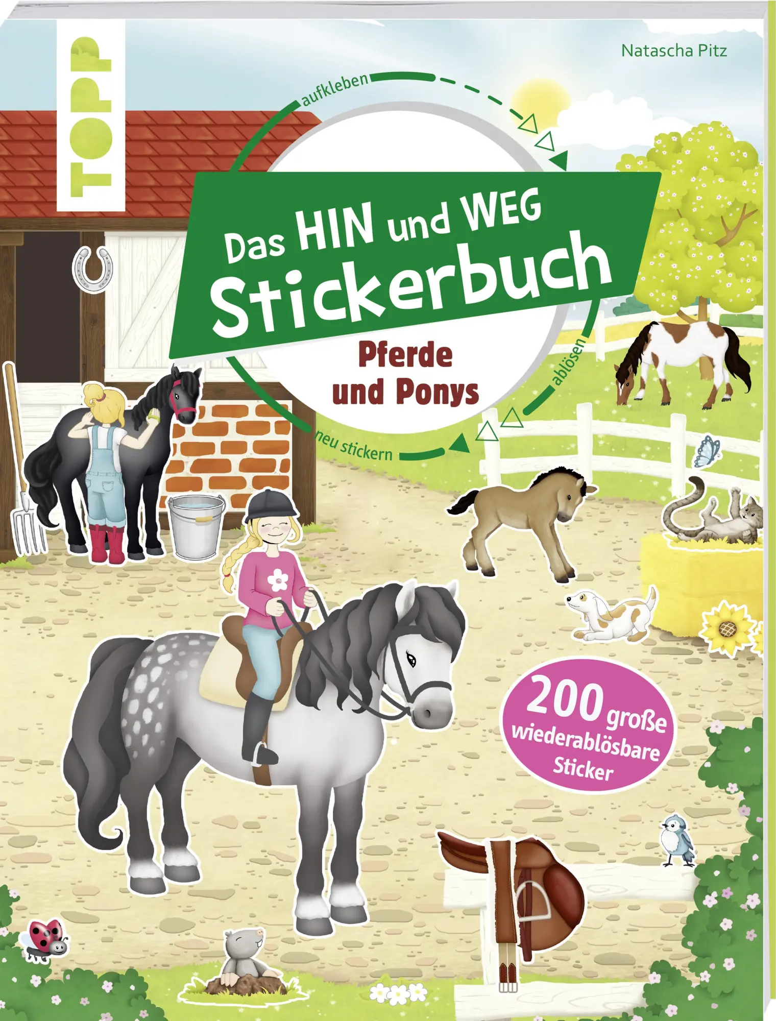 Cover: 9783772478437 | Das Hin-und-weg-Stickerbuch. Pferde und Ponys | Frechverlag | Buch