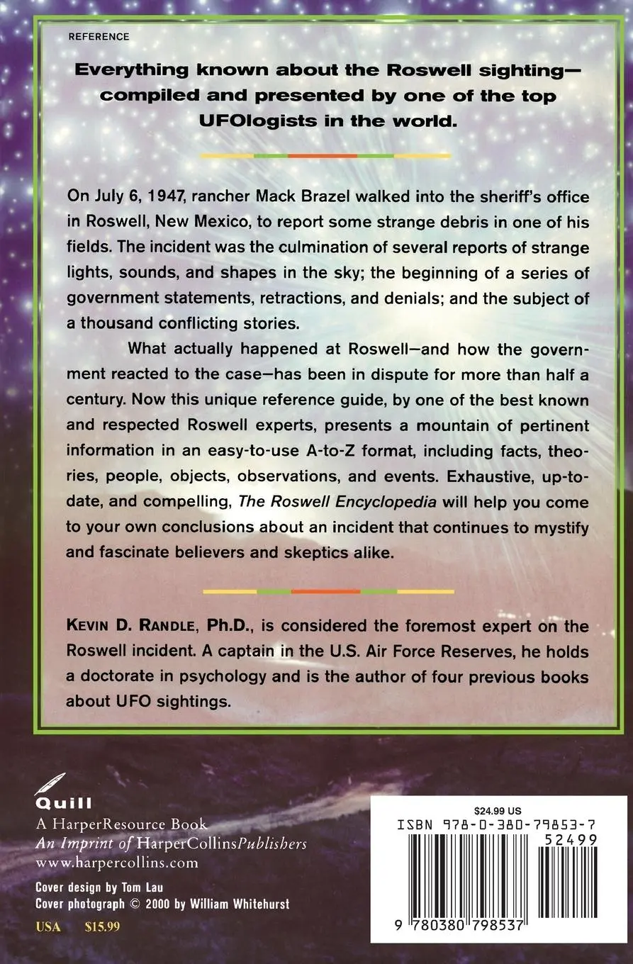 Rückseite: 9780380798537 | The Roswell Encyclopedia | Kevin D Randle | Taschenbuch | Englisch